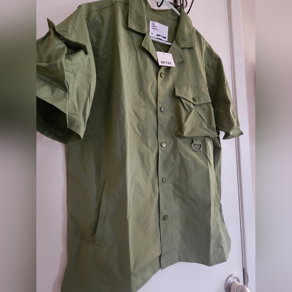 Olive Green Button Up - Picture 6 of 7